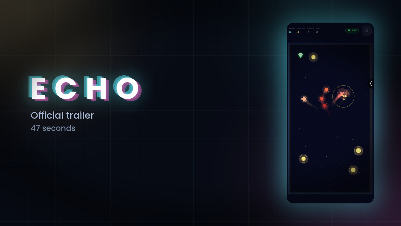 ECHO gameplay at round six, five ghosts chasing the player.